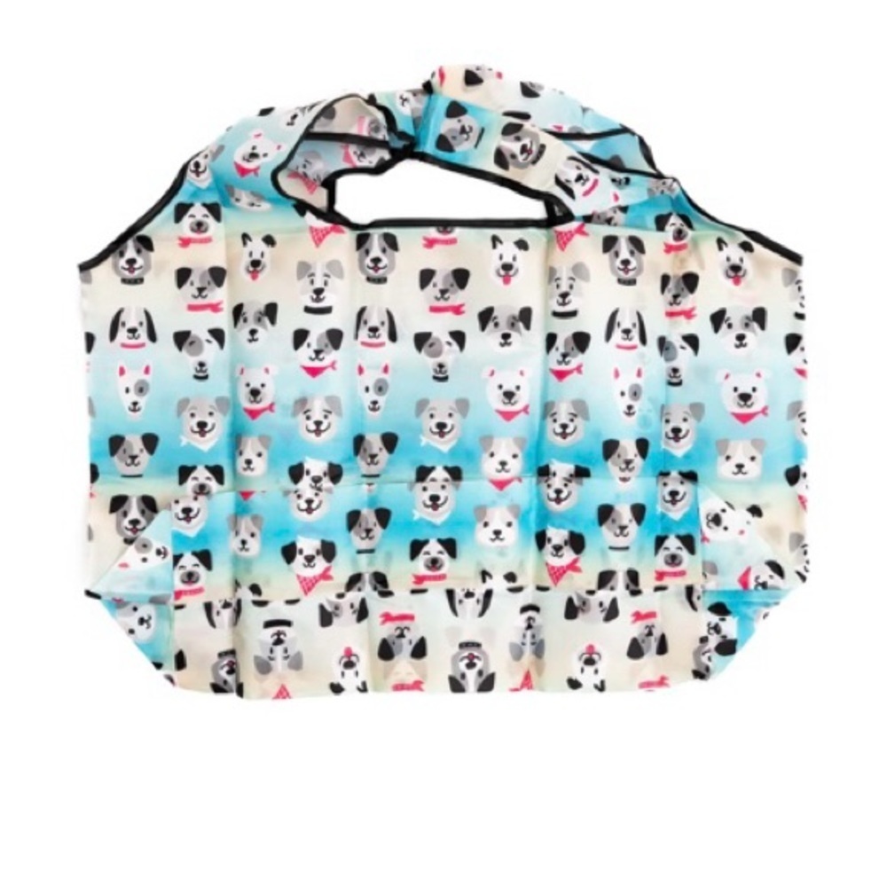 DOGGIE OMBRÉ SHOPPING/TRAVEL SHOULDER BAG. FOLDABLE GROCERY TOTE - Picture 2 of 3